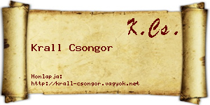 Krall Csongor névjegykártya